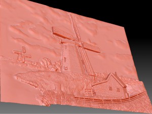 3d pano windmill in the village 3D Model