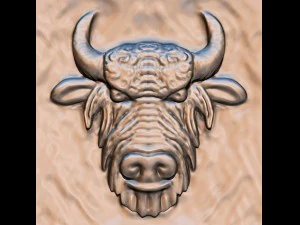 tête de bison Modèle 3D