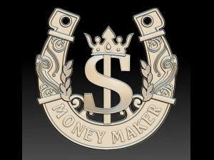 podkowa z symbolem dolara Model 3D