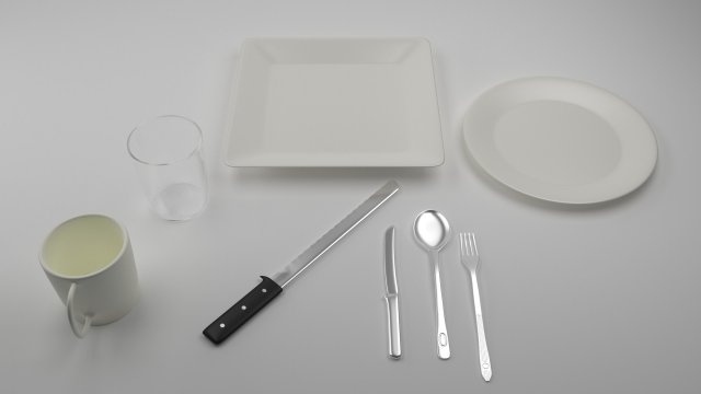 dishes set 3D Model .c4d .max .obj .3ds .fbx .stl .blend 