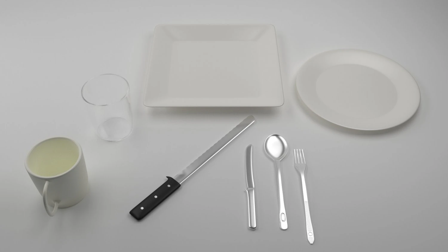 dishes set 3D Model .c4d .max .obj .3ds .fbx .stl .blend 