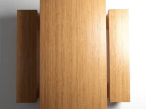 wooden table with benches 3D Model