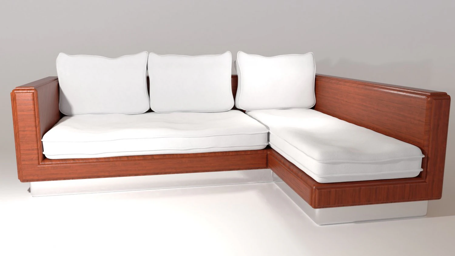 wooden couch 3D Model .c4d .max .obj .3ds .fbx .stl .blend
