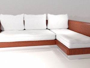 wooden couch Modelo 3D
