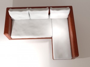 wooden couch 3D Model