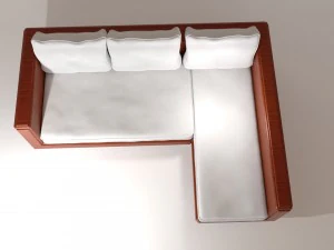 wooden couch 3D Model