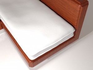 wooden couch 3D Model