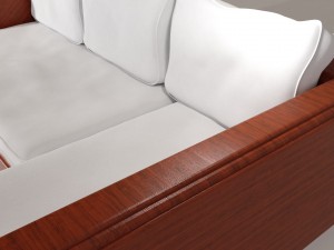 wooden couch 3D Model