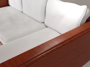 wooden couch 3D Model