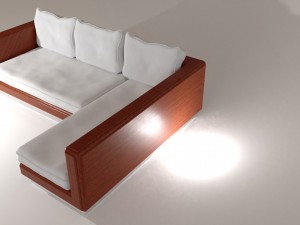 wooden couch 3D Model