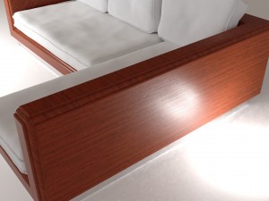 wooden couch 3D Model
