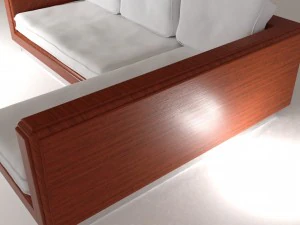wooden couch 3D Model