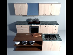 realistic kitchen Modello 3D