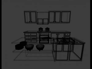 realistyczna kuchnia Model 3D