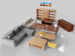 livingroom furniture set 3D Model