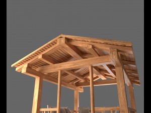 wooden pavillon Modello 3D