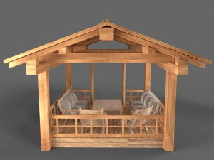 wooden pavillon 3D Model