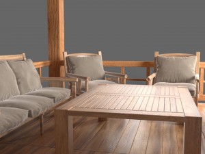 wooden pavillon Modello 3D