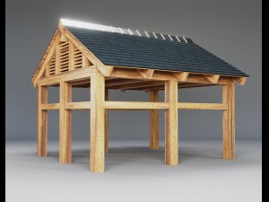 wooden carport 3D Модель