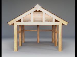 wooden carport 3D Модель