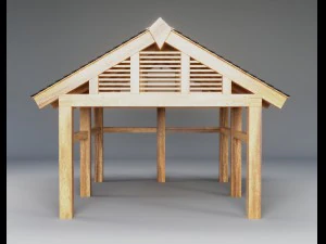 wooden carport 3D Model