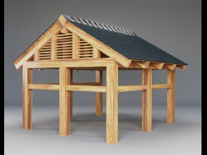 wooden carport 3D Модель