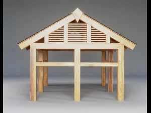 wooden carport 3D Model