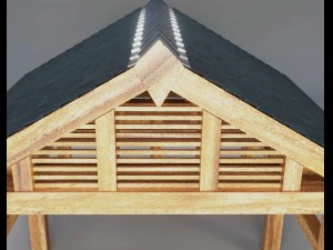 wooden carport 3D Model