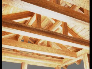 wooden carport 3D Model