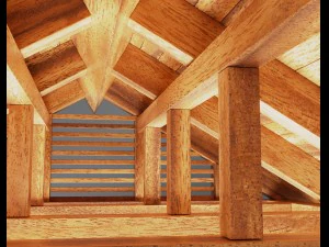wooden carport 3D Model