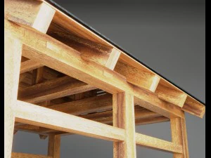 wooden carport 3D Model