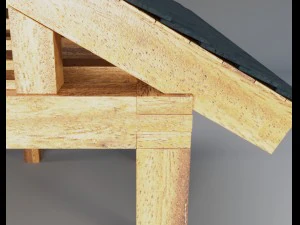wooden carport 3D Model