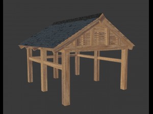 wooden carport 3D Модель
