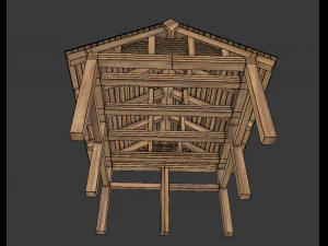 wooden carport 3D Model