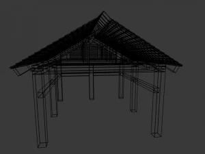 wooden carport 3D Model