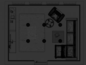wood stiled livingroom 3Dモデル