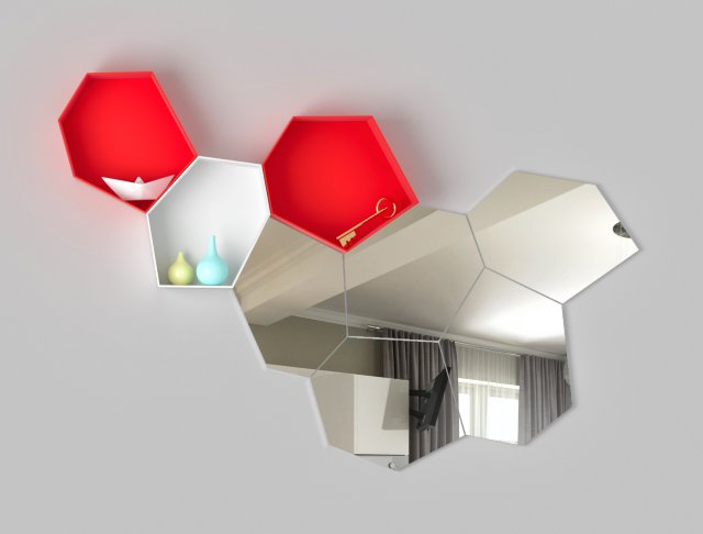 modular shelf mirror moss calligaris Modèle 3D .c4d .max .obj .3ds .fbx .stl .blend 