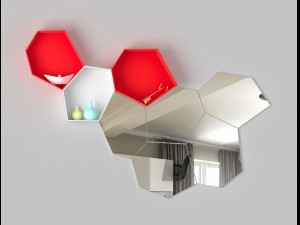 modular shelf mirror moss calligaris 3D Model