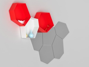 modular shelf mirror moss calligaris Modèle 3D