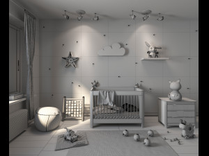 3d interior kids bedroom 3D-Modell