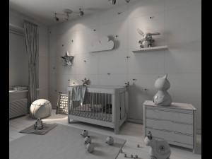 3d interior kids bedroom 3D-Modell
