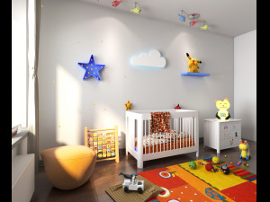 3d interior kids bedroom 3D-Modell