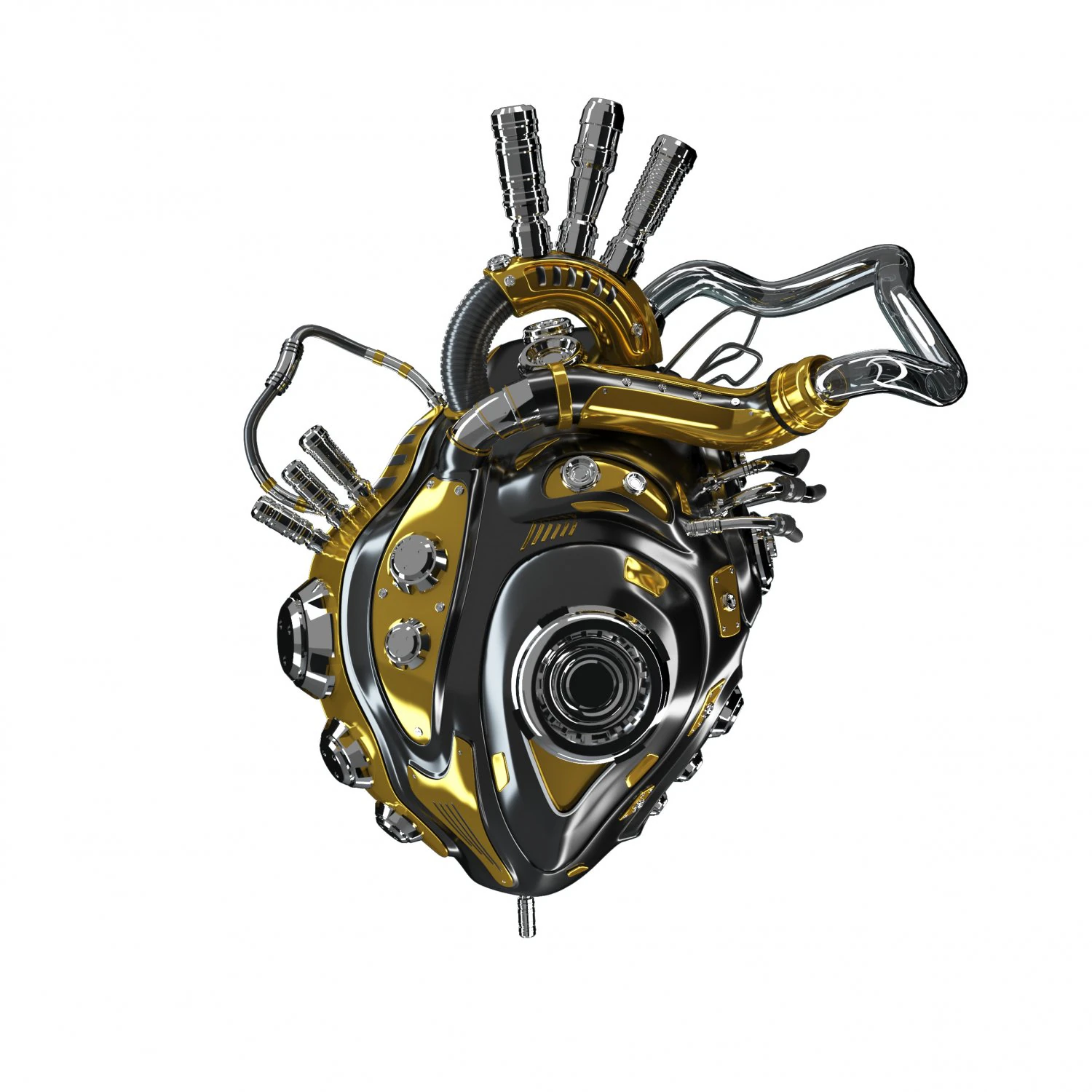 bionic robot heart 3D Model .c4d .max .obj .3ds .fbx .stl .blend