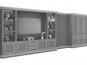 tv cabinet with wardrobe by fc shape 3D Model