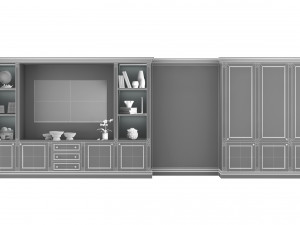 tv cabinet with wardrobe by fc shape 3D Model