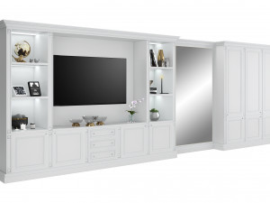 tv cabinet with wardrobe by fc shape 3D Model