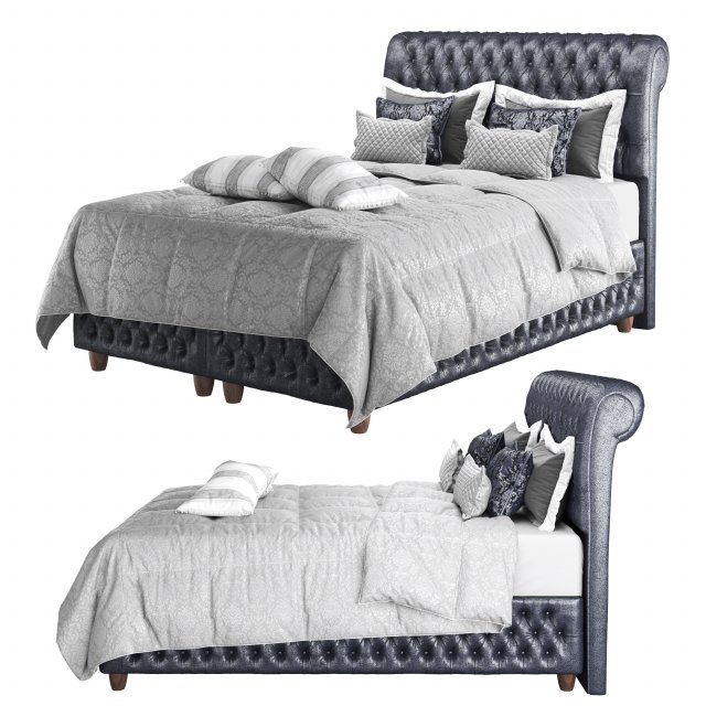 bed chester by promo meubles Modelo 3D .c4d .max .obj .3ds .fbx .stl .blend 