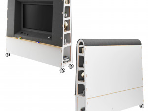arc 2 of mobile office furniture by task systems Modèle 3D