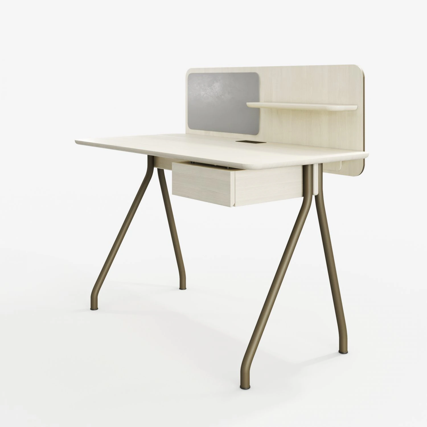simple writing desk with single divider by oeo studio-hbf furniture 3D Model .c4d .max .obj .3ds .fbx .stl .blend 