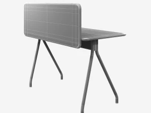 simple writing desk with single divider by oeo studio-hbf furniture 3D Model